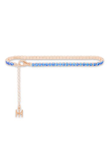 S925] Blue Mini Tennis Bracelet (Rose Gold) - MACIER - Modalova