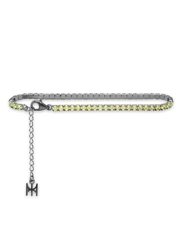 S925] Lime Mini Tennis Bracelet (Black Silver) - MACIER - Modalova