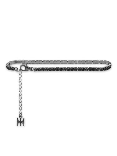 S925] Black Mini Tennis Bracelet (Black Silver) - MACIER - Modalova