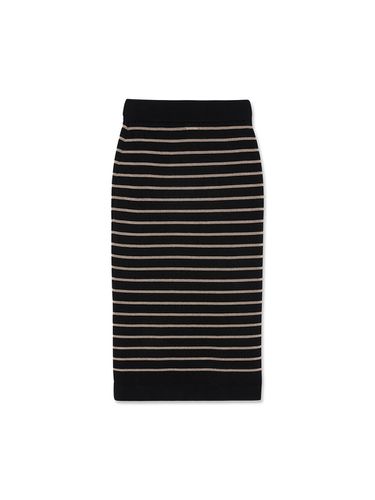 Metalic Stripe Skirt (Black) - IOLO - Modalova