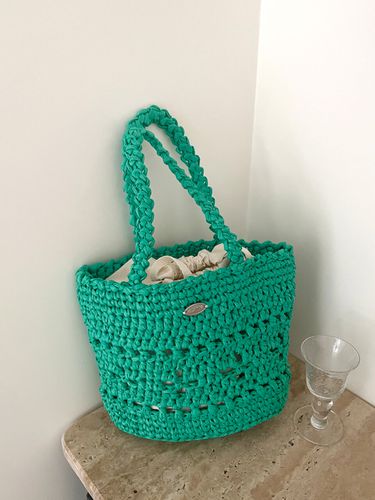 Lily Raffia Mini Tote Bag_ Green - Slowslowly - Modalova