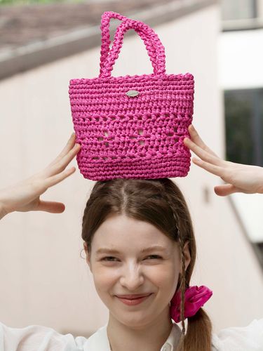 Lily Raffia Mini Tote Bag_ Pink - Slowslowly - Modalova