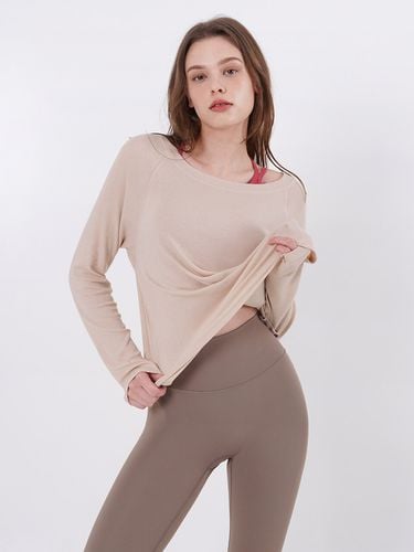 Wide Neck Slit Long Sleeve_Indie Pink - conchwear - Modalova