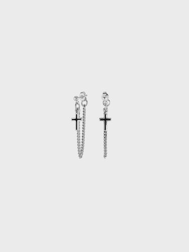 Epoxy Cross Chain Earrings - NONENON - Modalova