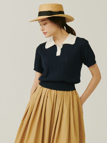 Scotch Collar Knit Top - Navy - SO IR - Modalova