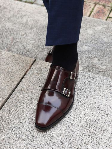 Ador Straight-Tip Double Monkstrap_Wine - ALL CLASSIC - Modalova