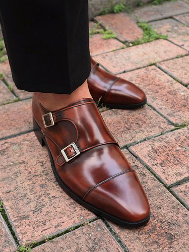 Ador Straight-Tip Double Monkstrap_Brown - ALL CLASSIC - Modalova