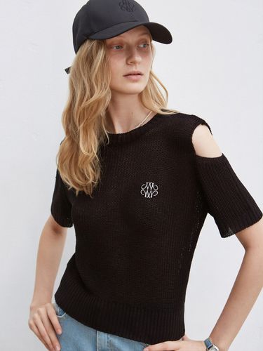 Half Shoulder Cut-out Knit Top_Black - NICK&NICOLE - Modalova