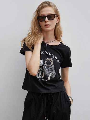 Nicole Pet Crop T-shirt (Black) - NICK&NICOLE - Modalova