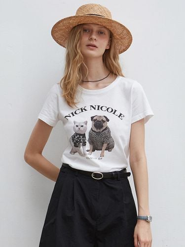 Nicole Pet Crop T-shirt (White) - NICK&NICOLE - Modalova