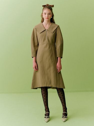 Round Sleeve Collar Dress - DearK - Modalova