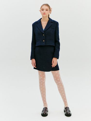 One-button Diagonal Tweed Skirt - DearK - Modalova