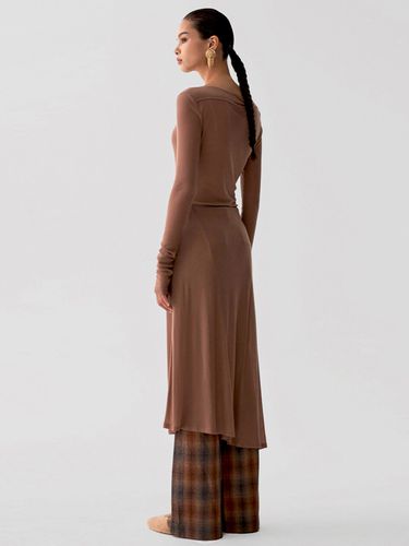 Unbalanced Rib Dress (Beige) - SIGREAT - Modalova