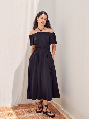 Ring Halter-neck Off-shoulder Dress - NARU KANG - Modalova