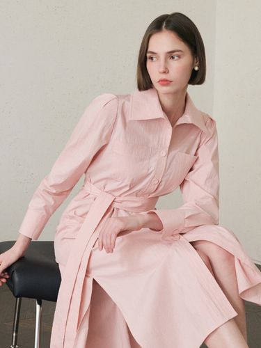 Belted Shirt Dress (Light Pink) - ARTID - Modalova