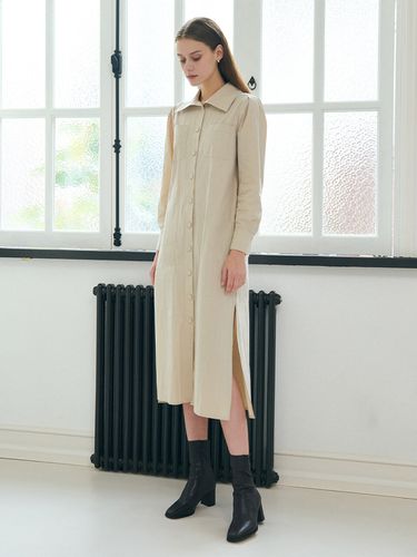 Belted Shirt Dress (Beige) - ARTID - Modalova