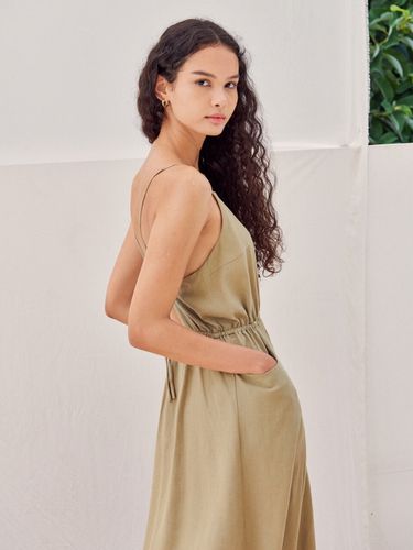 Simple Neck Line Open Back Dress - NARU KANG - Modalova