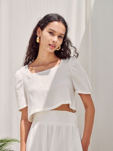 Linen Cotton Cropped Top - NARU KANG - Modalova