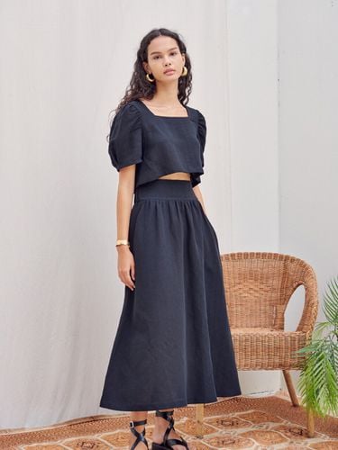 Linen Cotton Wide Waist Skirts - NARU KANG - Modalova