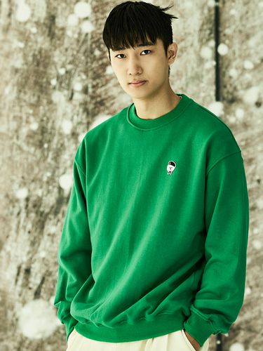 Signature Parisian Logo Cotton Sweatshirt_Green - beyondcloset - Modalova