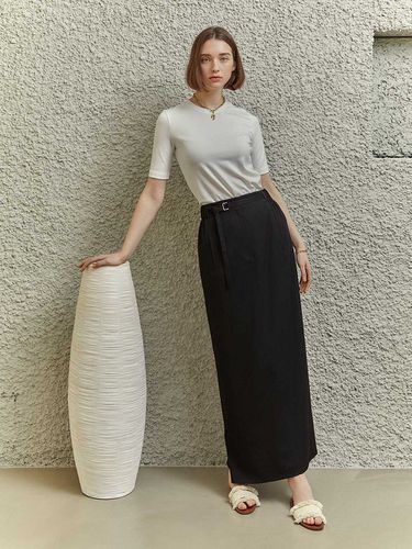 Back Slit Banding Maxi Skirt - JOY GRYSON - Modalova