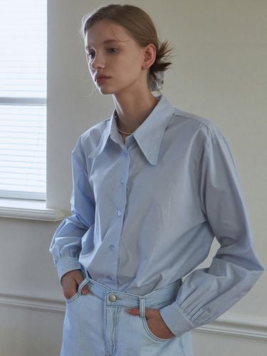 Lovely Big Collar Shirts_Sky Blue - YAN13 - Modalova