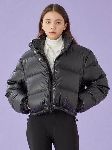 Oversized Crop Leather Padded Jacket - KOLEAT - Modalova