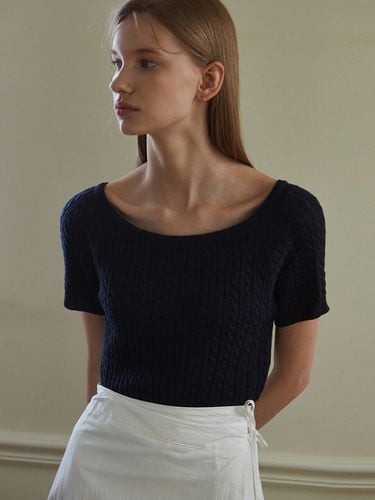 Raglan Big Round Knit Top_Navy - YAN13 - Modalova