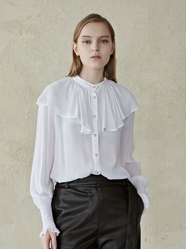 Ruffle Collar Blouse_White - MITTE - Modalova