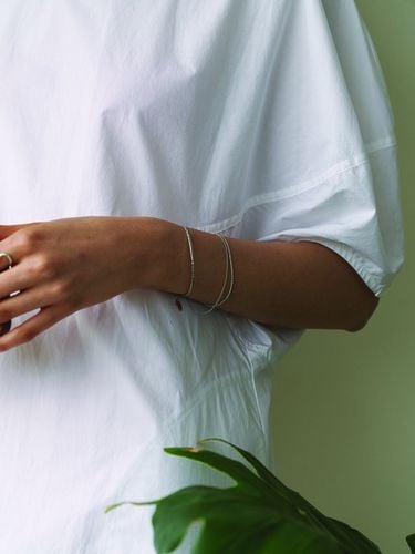 Layered Bangle and Chain Bracelet - 2 Colors - A BIT MOR - Modalova