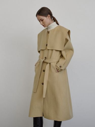 Sailor Collar Belted Handmade Coat - MITTE - Modalova