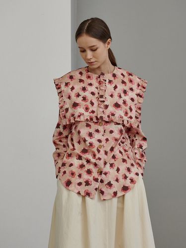 Ruffle Sailor Collar Blouse_Pink Flower - MITTE - Modalova