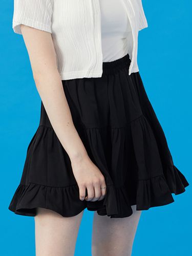 Natural Pleats Black Short Skirt - KOLEAT - Modalova