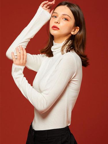 Knitted Long Sleeve High Neck Inner Shirt _ - KOLEAT - Modalova