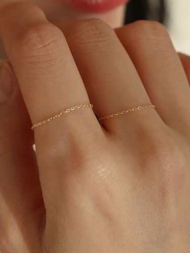 K Gold Basic Chain Ring - Less is more - Modalova