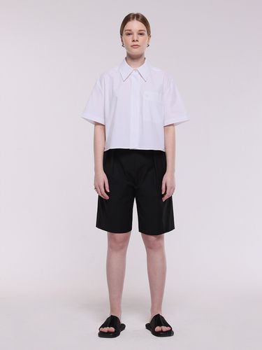 Hidden Band Cotton Bermuda Pants_Black - CAANC - Modalova