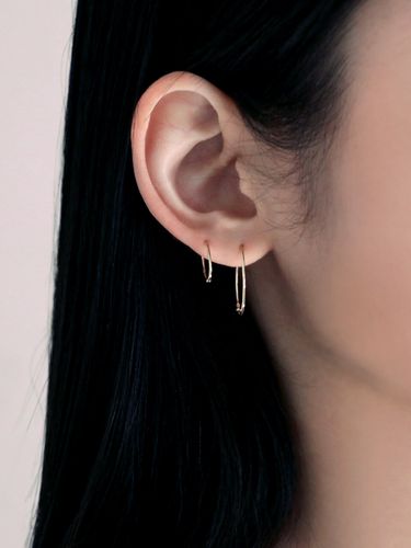 K Gold Oval Earring (S) - Less is more - Modalova