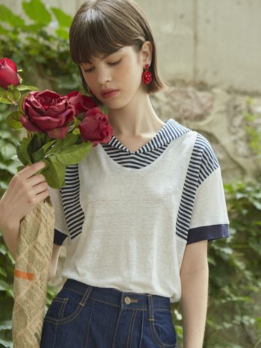 LINE] Stripe Sailor Collar T-shirt - VITALSIGN - Modalova