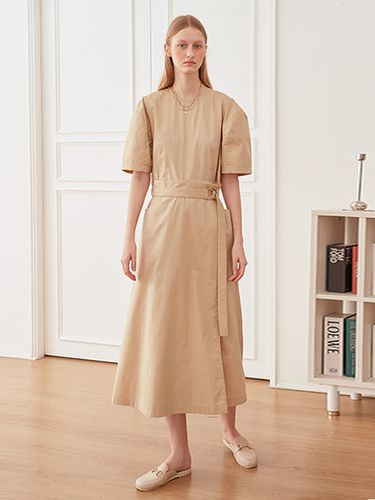 D Ring Button Wrap Dress - VITALSIGN - Modalova