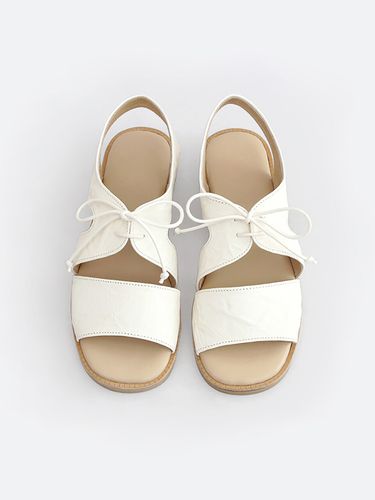 Textured Leather Sandals_White - heenn - Modalova