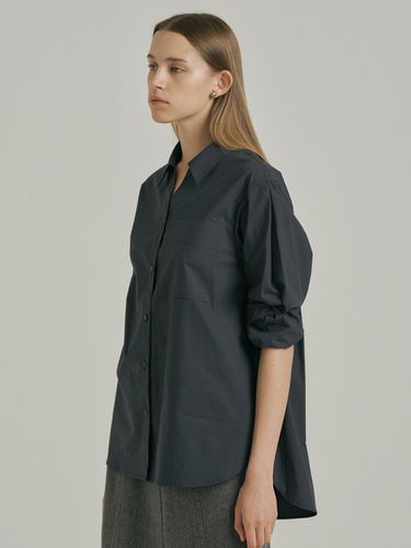 Open Collared Cotton (Dark Grey) - ahwe - Modalova