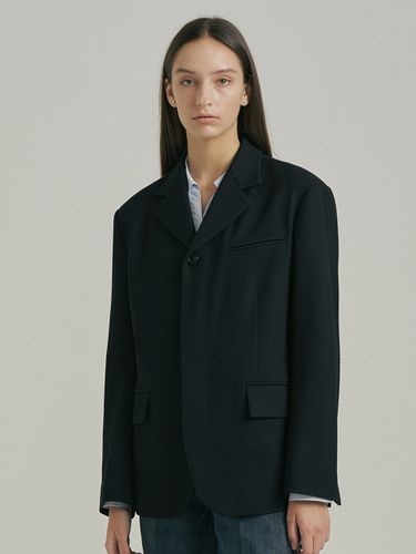 Button Wool Jacket (Black) - ahwe - Modalova