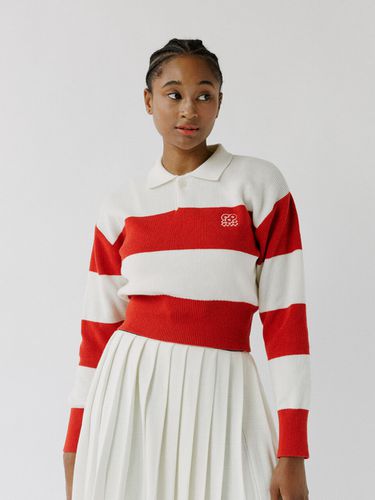 Stripe Polo Sweater Red (Women) - OUT OF TRUNK - Modalova