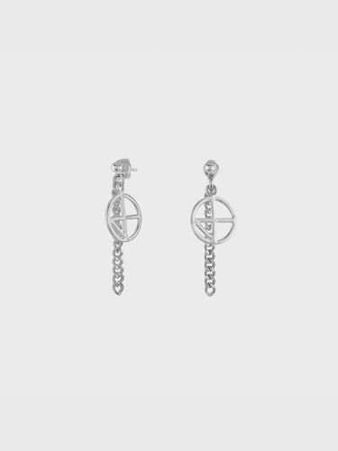 Compass Chain Earrings - Silver - NONENON - Modalova