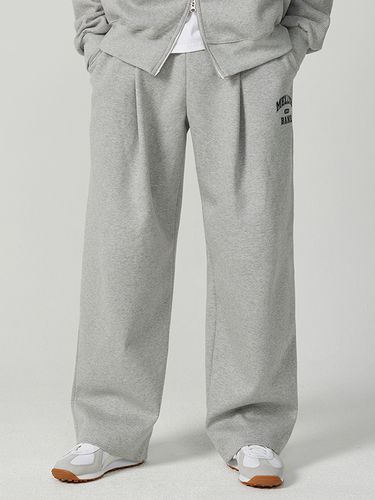 Pintuck Wide Sweatpants [Melange] - mellurbane - Modalova