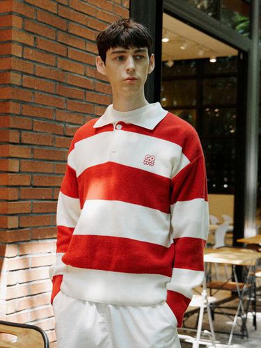 Striped Collar Knit_Red - OUT OF TRUNK - Modalova