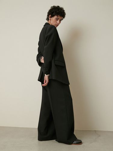 Wool Blend Two-Tuck Wide Pants - Carriere - Modalova