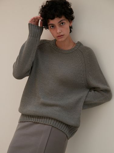 Crew Neck Long Sleeve Knit Top - Carriere - Modalova