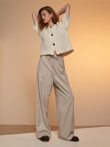 Drawstring Banded Wide Pants - Carriere - Modalova