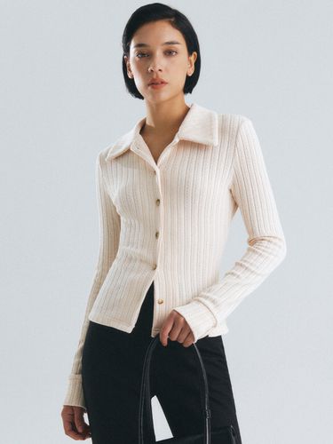 Buttoned Collar Cardigan_Cream - CITYBREEZE - Modalova